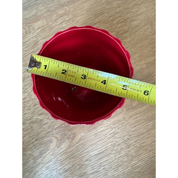 Red Ceramic Flower Pot 5.0 Bromeliad Designer By Masterpiece Flower Co.; 6" Tall - Picture 7 of 7